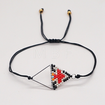 Rhombus Loom Pattern MIYUKI Seed Beads Bracelets for Women BJEW-C011-36C-1