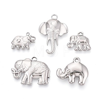 5Pcs 304 Stainless Steel Pendants STAS-T075-18P-1