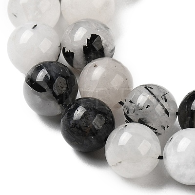 Natural Black Rutilated Quartz Beads Strands G-D295-6mm-1