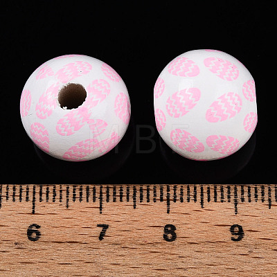 Easter Theme Printed Wood Beads WOOD-T032-22H-1