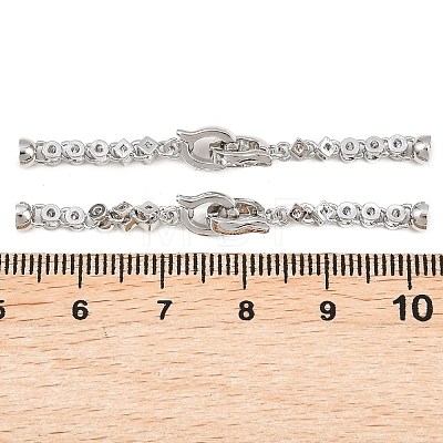 Brass Micro Pave Clear Cubic Zirconia Fold Over Clasps KK-U059-64P-1