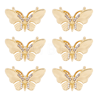 Butterfly Alloy Rhinestone Brooches for Backpack Clothes JEWB-WH0010-145-1