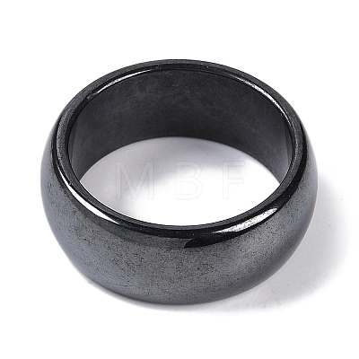 Magnetic Synthetic Hematite Finger Ring RJEW-A047-02E-1