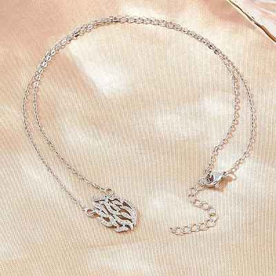 Brass Micro Pave Clear Cubic Zirconia Flame Pendant Adjustable Slider Necklaces KK-CBA4547-10P-1