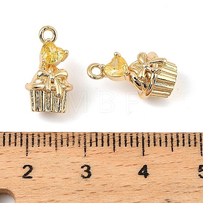 Brass Micro Pave Cubic Zirconia Pendants KK-C155-16G-02-1