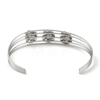 Non-Tarnish 304 Stainless Steel Hollow Open Cuff Bangles BJEW-Q348-03P-07-1