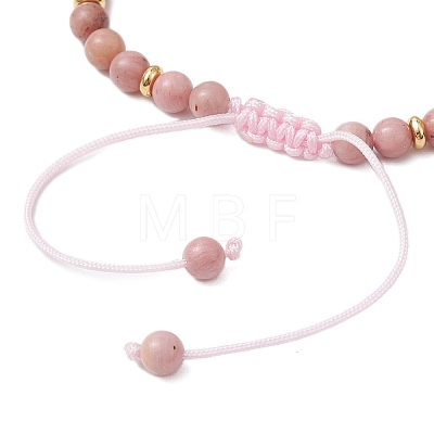 Natural Rhodonite Braided Bead Bracelets BJEW-JB11241-02-1