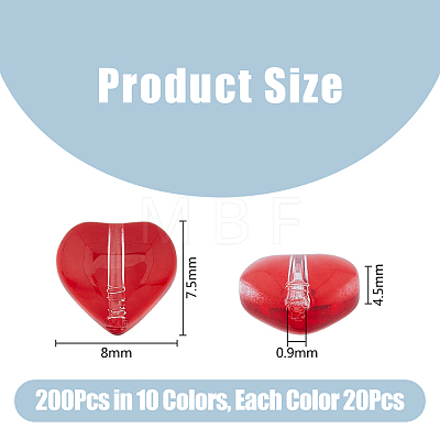200Pcs 10 Colors Transparent Spray Painted Glass Beads GGLA-HY0001-07-1