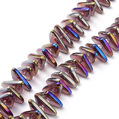 Electroplate Transparent Glass Beads Strands EGLA-R114-01-1
