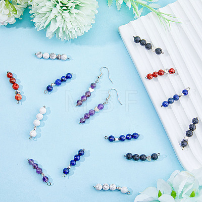 6 Set 5 Styles Natural Mixed Gemstone Pendants FIND-FH0005-66-1