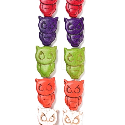 Owl Synthetic Turquoise Beads Strands TURQ-I010-28-1