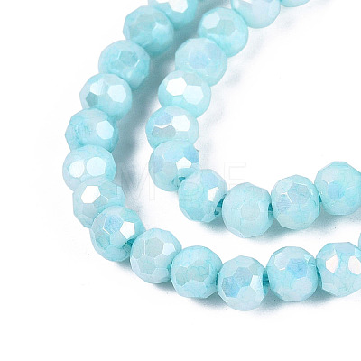 Anti-Tarnish Electroplate Glass Beads Strands EGLA-ZX010-4mm-10-1