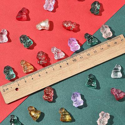 40Pcs Christmas Theme Transparent Glass Beads GLAA-FS0001-87A-1