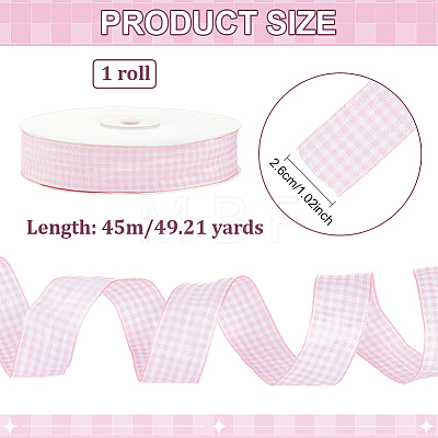 Polyester Tartan Ribbon OCOR-WH0082-574D-04-1