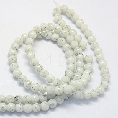 Baking Paint Glass Round Bead Strands X-DGLA-Q019-8mm-41-1