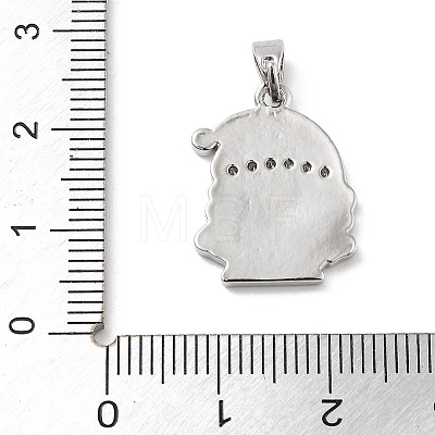 Christmas Theme Brass Micro Pave Cubic Zirconia Pendants KK-F877-31G-03-1