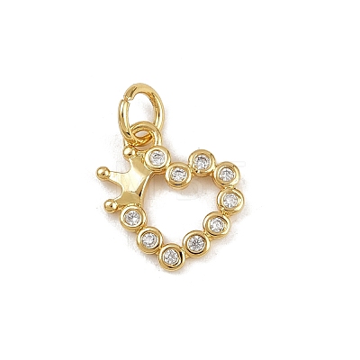 Brass Micro Pave Cubic Zirconia Charms LS-KK-H077-02G-01-1