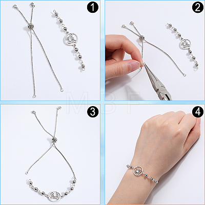 32Pcs Rack Plating Adjustable Brass Slider Bracelet Making KK-SP0001-78P-1