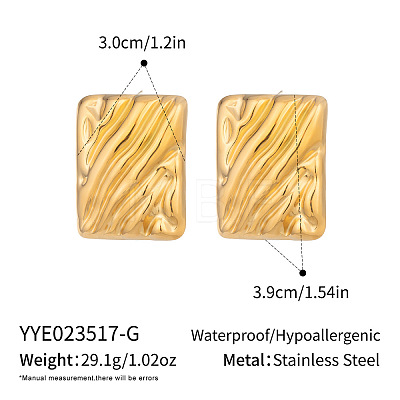 304 Stainless Steel Textured Stud Earrings EK2327-2-1