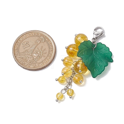 Grape Synthetic Citrine Pendant Decorations HJEW-TA00266-04-1