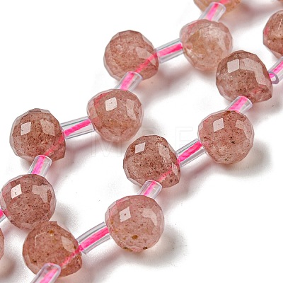 Synthetic Strawberry Quartz Beads Strands G-H297-B16-02-1