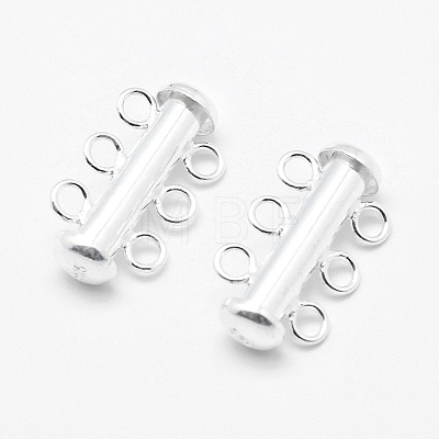 Sterling Silver Slide Lock Clasps STER-K035-02-1