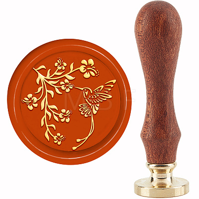 Brass Wax Seal Stamp with Handle AJEW-WH0184-0567-1
