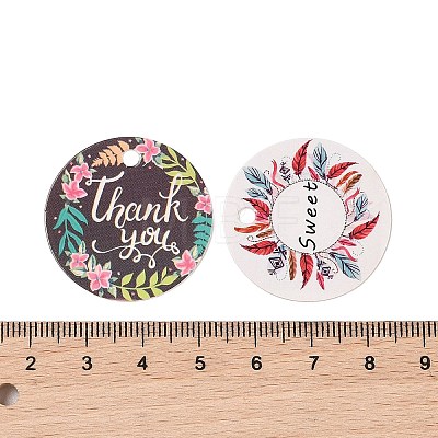 100Pcs Paper Flower Printed Gift Tags CDIS-H007-01-1