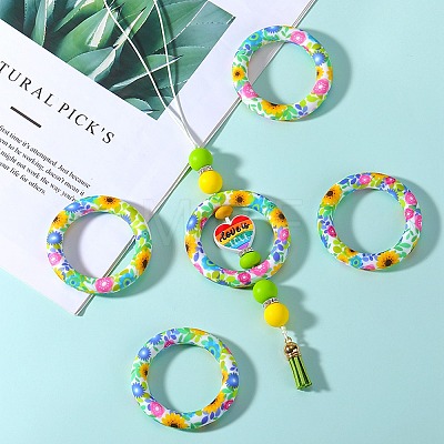 5Pcs Ring Food Grade Eco-Friendly Silicone Beads JX893M-1