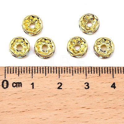 Brass Rhinestone Spacer Beads RB-A014-Z8mm-28G-1