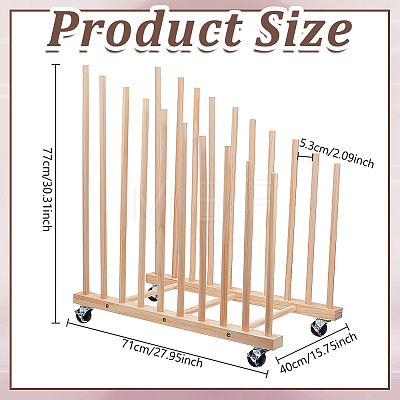 Wood Portable Easel Storage Rack for Artwork AJEW-WH0596-840-1