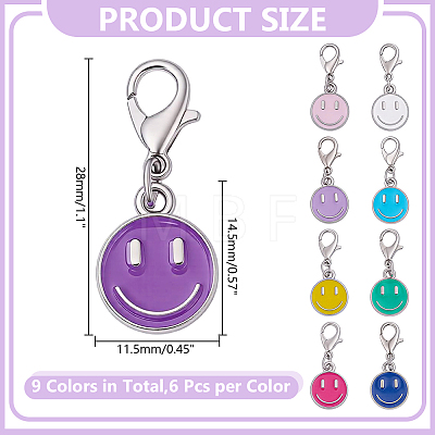 54Pcs Alloy Enamel Pendant Decorations HJEW-HY0001-25-1
