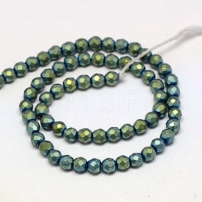 Electroplate Non-magnetic Synthetic Hematite Beads Strands G-J169C-4mm-06-1