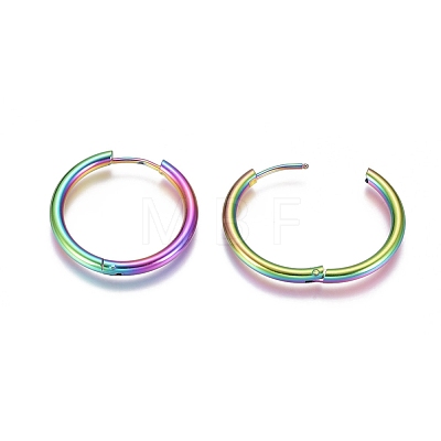 Ion Plating(IP) 304 Stainless Steel Huggie Hoop Earrings EJEW-G272-01-20mm-M-1