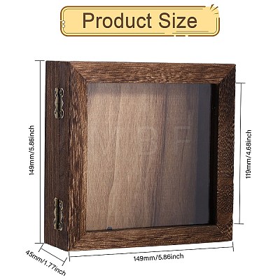 Square Wood Insect Display Case with White EVA Foam Mat Inside CON-WH0086-103B-1