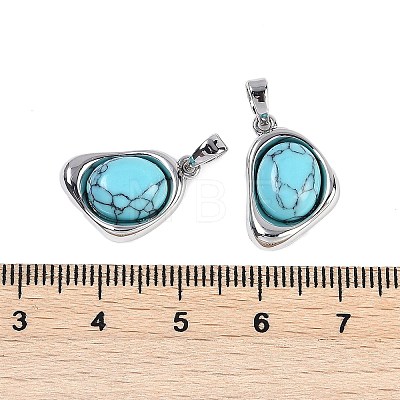 Synthetic Turquoise Pendants KK-U043-52P-03-1