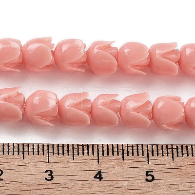 Synthetic Coral Flower Rose Beads Strands CORA-U001-01A-02-1