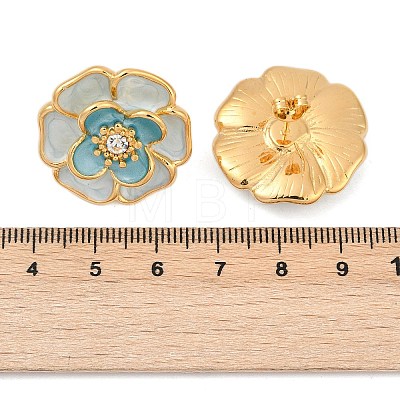 304 Stainless Steel Enamel Stud Earrings EJEW-M095-08G-1