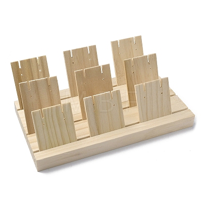 3-Slot Wooden Earring Display Card Stands LS-EDIS-R027-01A-03-1