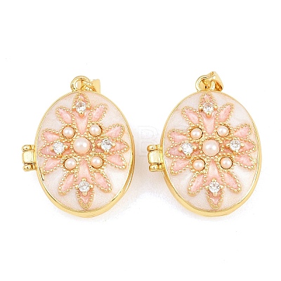 Brass Locket Pendants KK-D232-08G-01-1