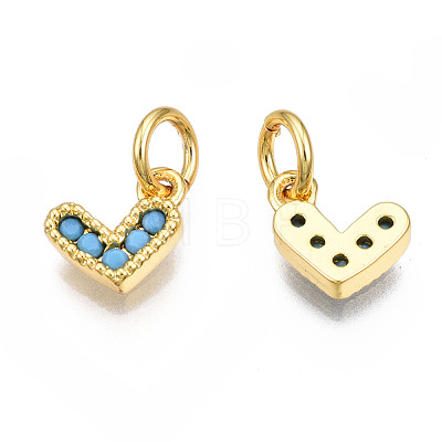 Brass Micro Pave Cubic Zirconia Charms KK-N227-33G-01-NF-1