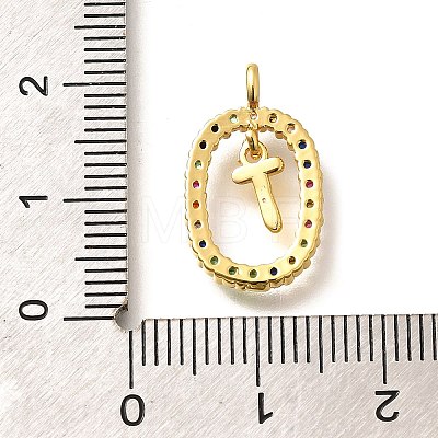 Brass Micro Pave Cubic Zirconia Pendants ZIRC-P123-01G-T02-1