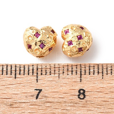 Brass Pave Cubic Zirconia Beads KK-C157-38G-1
