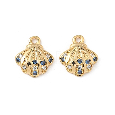 Brass Micro Pave Cubic Zirconia Charms KK-C099-01D-G-1