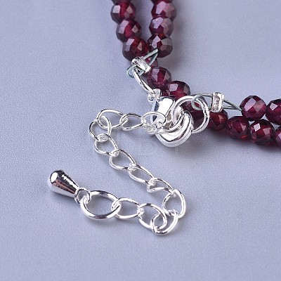 Natural Garnet Beaded Necklaces NJEW-K114-C-A04-1