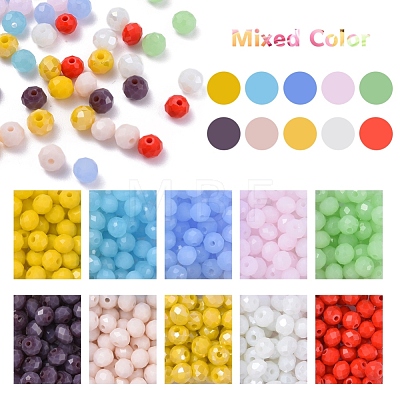 500Pcs 10 Style Opaque Solid Color & Electroplate Glass Beads EGLA-YW0001-20B-1