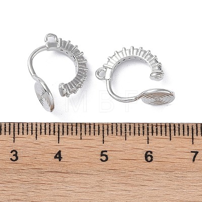 Brass with Cubic Zirconia Cuff Earrings Findings KK-B087-14P-1