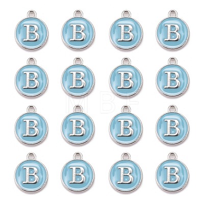 Platinum Plated Alloy Enamel Charms X-ENAM-S118-04B-P-1