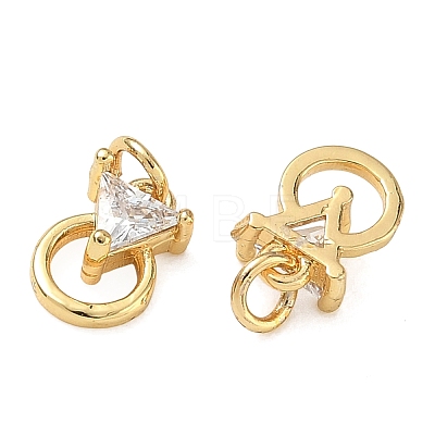 Brass Pave Clear Cubic Zirconia Charms CU-CBAF0F8-14G-1