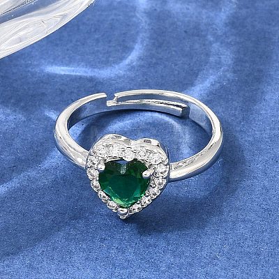 Brass Micro Pave Clear Cubic Zirconia Cuff Open Rings CU-CBA5C10-16P-1